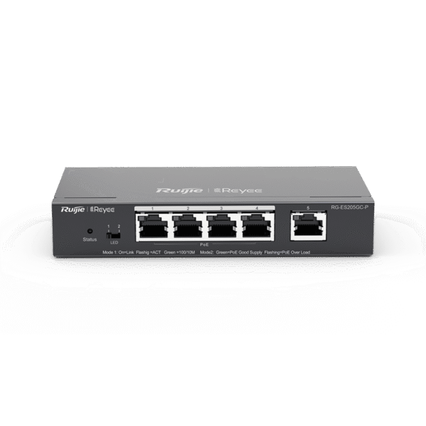 RUIJIE SWITCH 5P GIGABIT SMART POE RJ45 RG-ES205GC-P